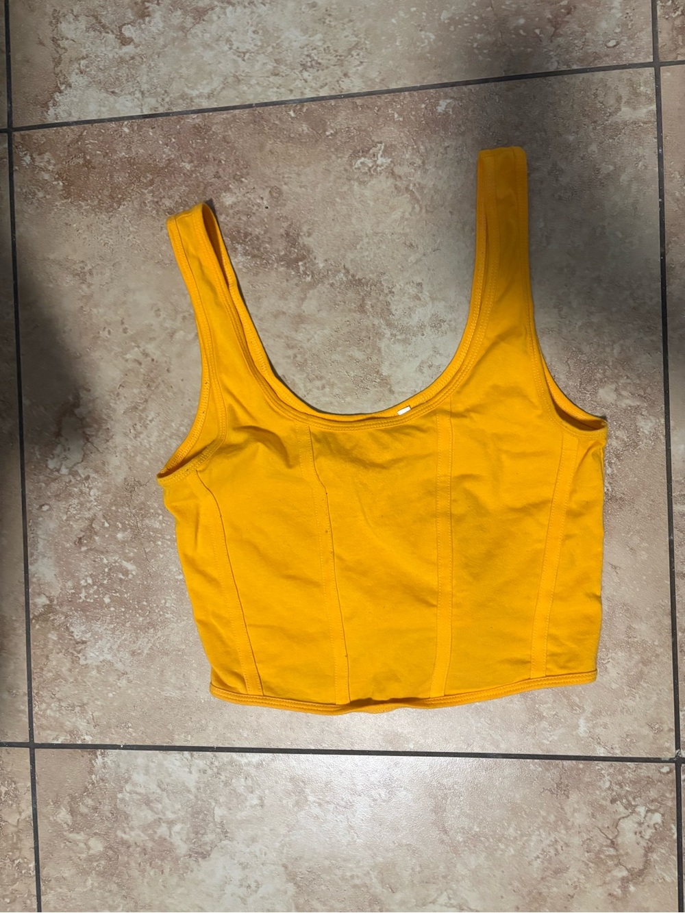 PacSun Yellow Scoop Neck Crop Tank